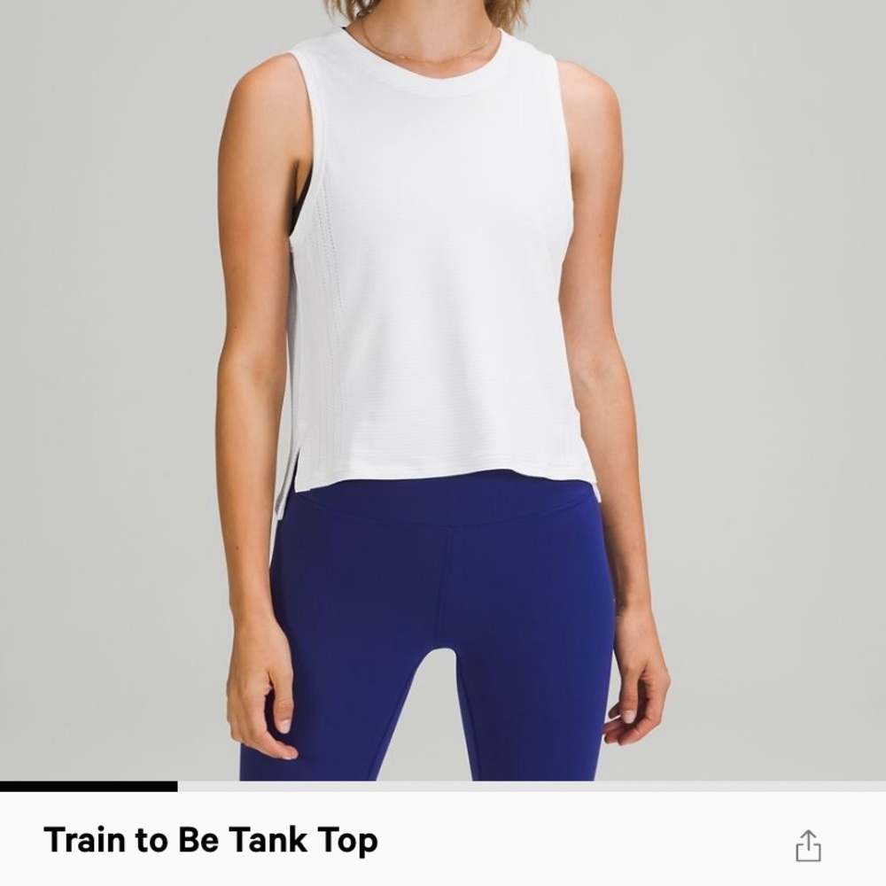 Lululemon Train to Tank size 6 white NWT